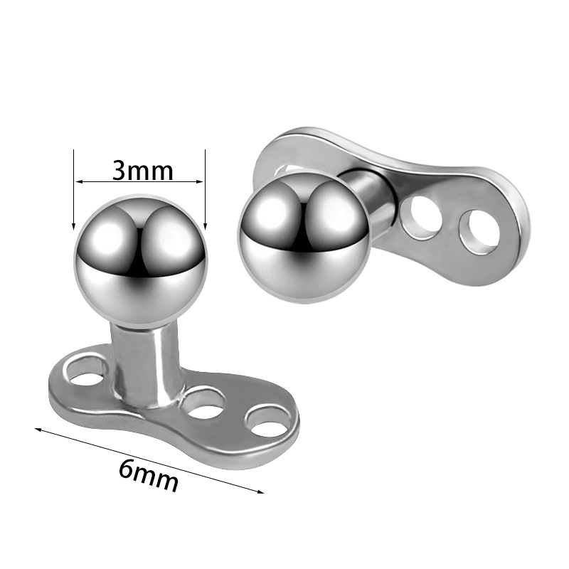 G23 Titanium Round Head Clavicle Piercing Nail Microdermal Surface Anchor Body Jewelry - Image 5
