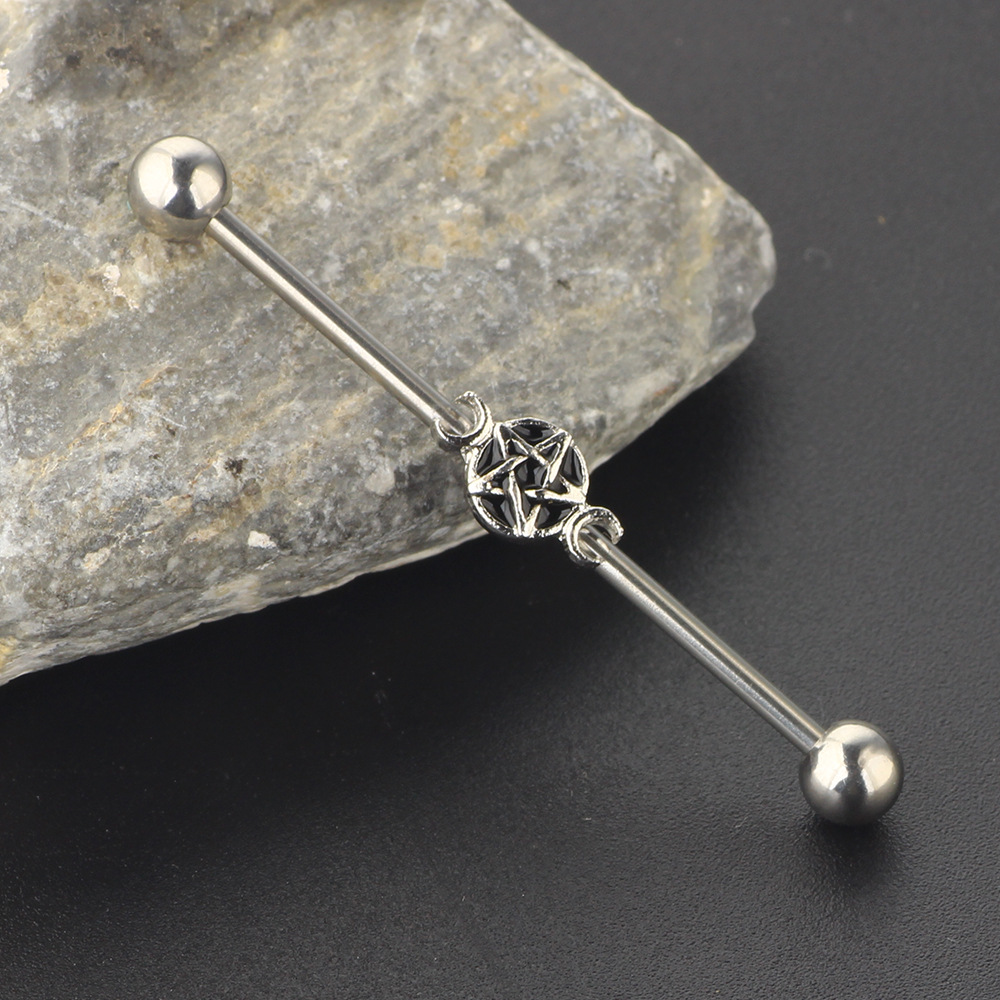 Stainless Steel Industrial Barbell Piercing Ear Stud - Cartilage Helix Tragus Body Jewelry - Image 5