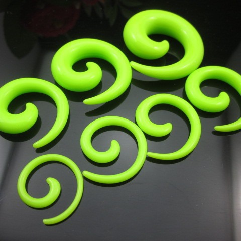 Acrylic Green Snail Ear Expander Piercing Jewelry Wholesale - Image 2