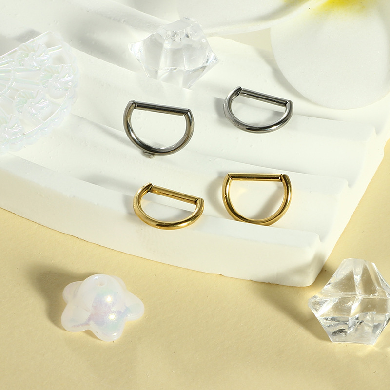 Titanium Alloy Split Ring Earring Nose Ring Lip Ring Breast Ring - G23 Silver 1.2x8mm - Image 4