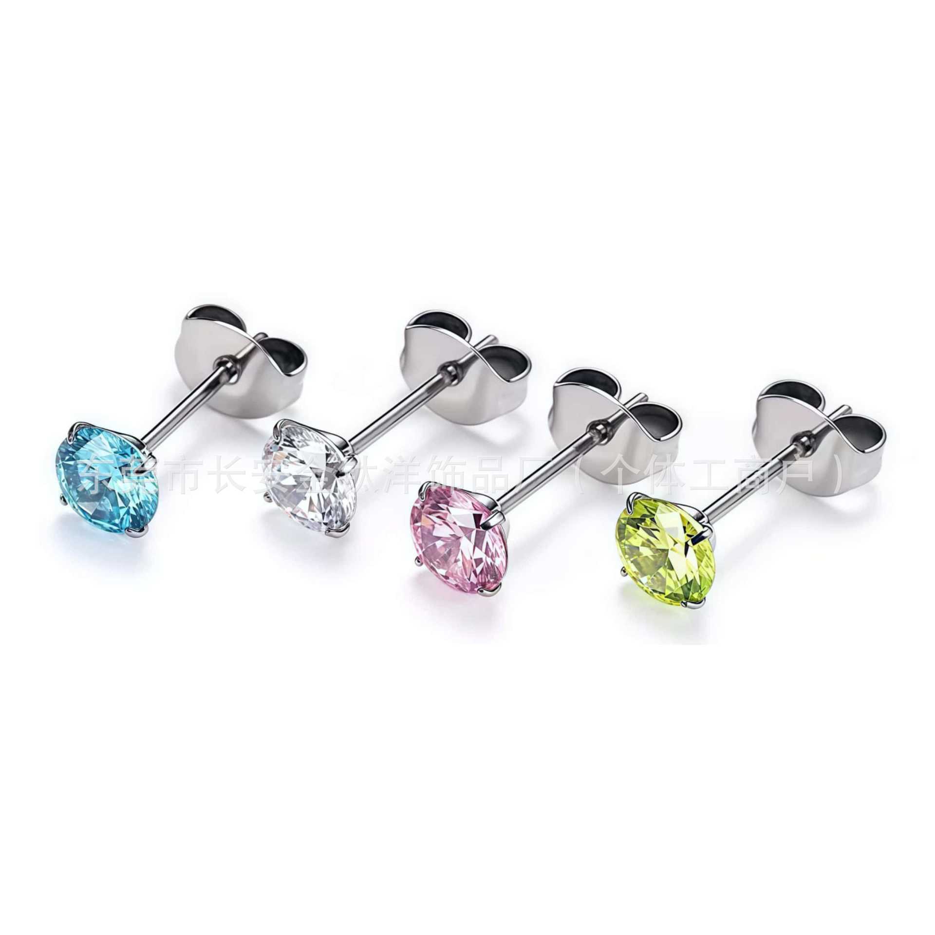 F136 Titanium 5A Zircon Butterfly Buckle Fine Needle One-Piece Earplugs Ear Bone Nail G23 Titanium Alloy Piercing Jewelry Ear Studs - Image 2