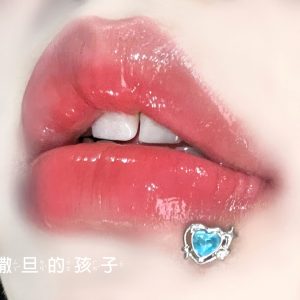 Red Titanium Steel Internal Thread Lip Ring for Lip Piercing - 12mm Bar Length