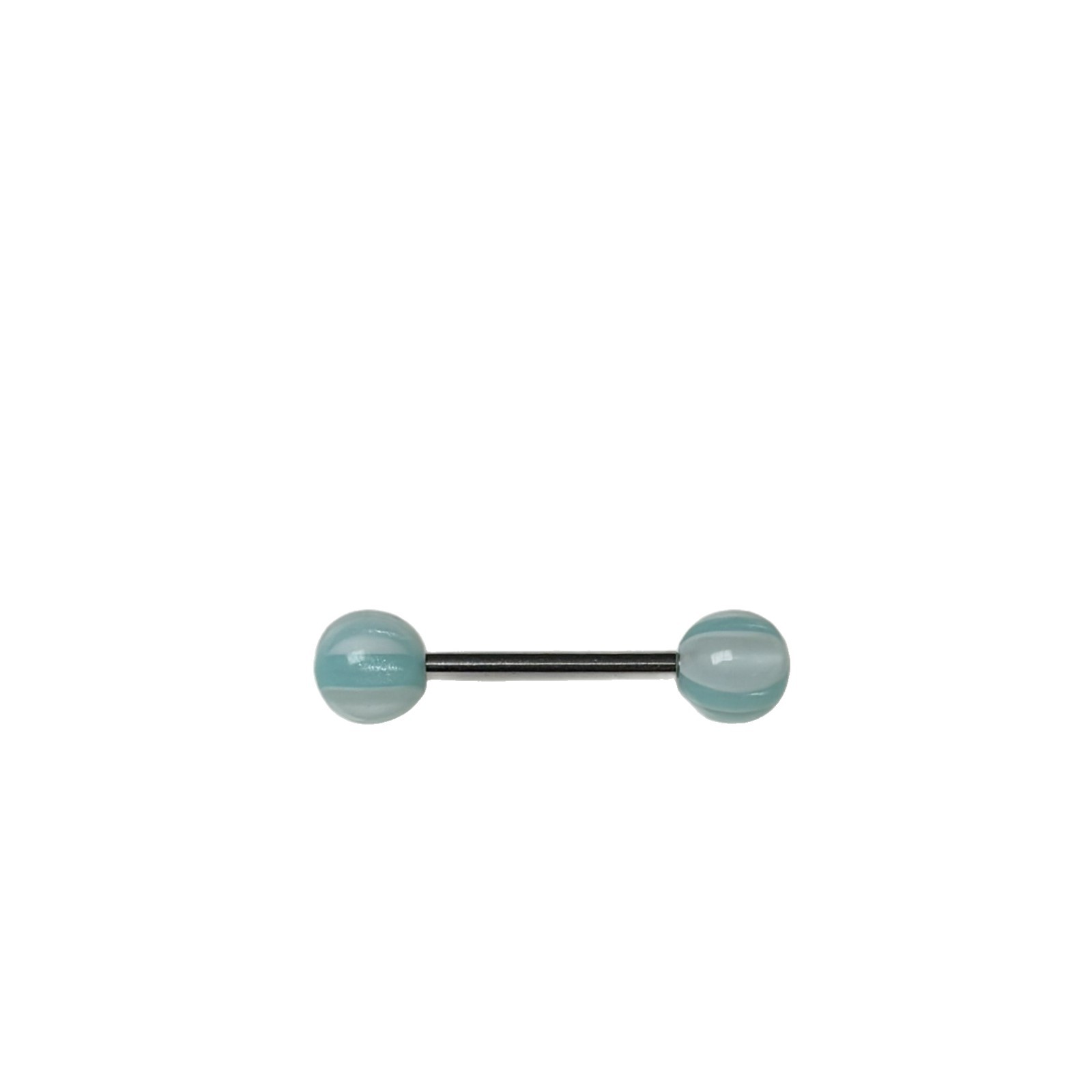 Blue Acrylic Tongue Ring with Steel Titanium External Thread Design, Niche Tongue Piercing Jewelry for Sweet and Spicy Girls - Image 5