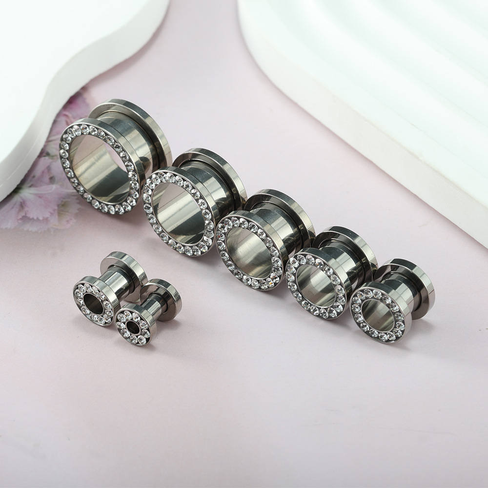 G23 Titanium Alloy Ear Expander with Pulley Design Geometric Body Piercing Jewelry Silver 16mm - Image 3