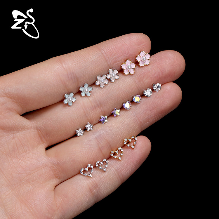 Classic Flower Stud Earrings for Women - Simple Daisy Diamond Ear Bone All-match Fashionable Auricle Earrings - Image 4