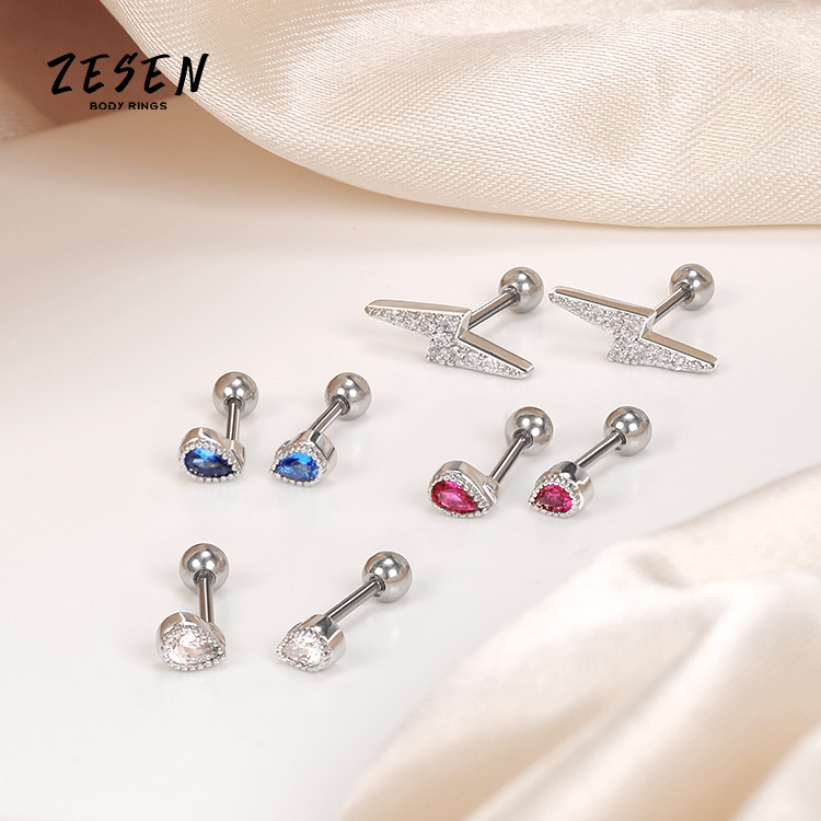 Geometric Diamond Rhinestone Lightning Ear Cuff Earring for Women - Image 3