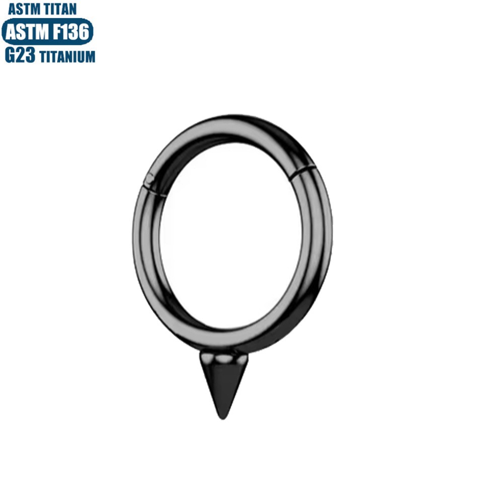 Pointed Nose Ring G23 Titanium Alloy Seamless Open Ring Closed Ring Piercing Jewelry for Nasal Septum - Image 4