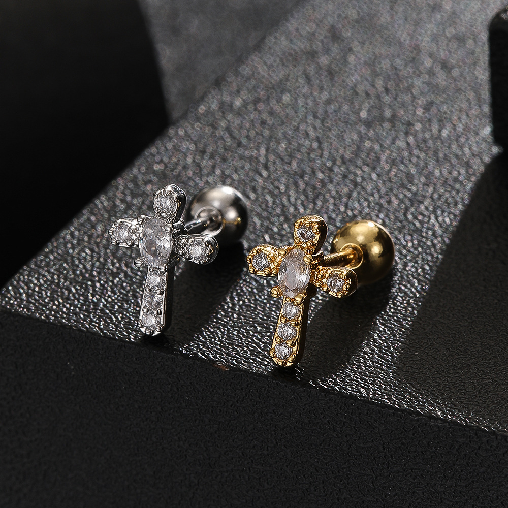 Exquisite Zircon Spider Airplane Elephant Micro-Set Soft Ear Bone Nails Creative Earrings for Women Men - Image 4