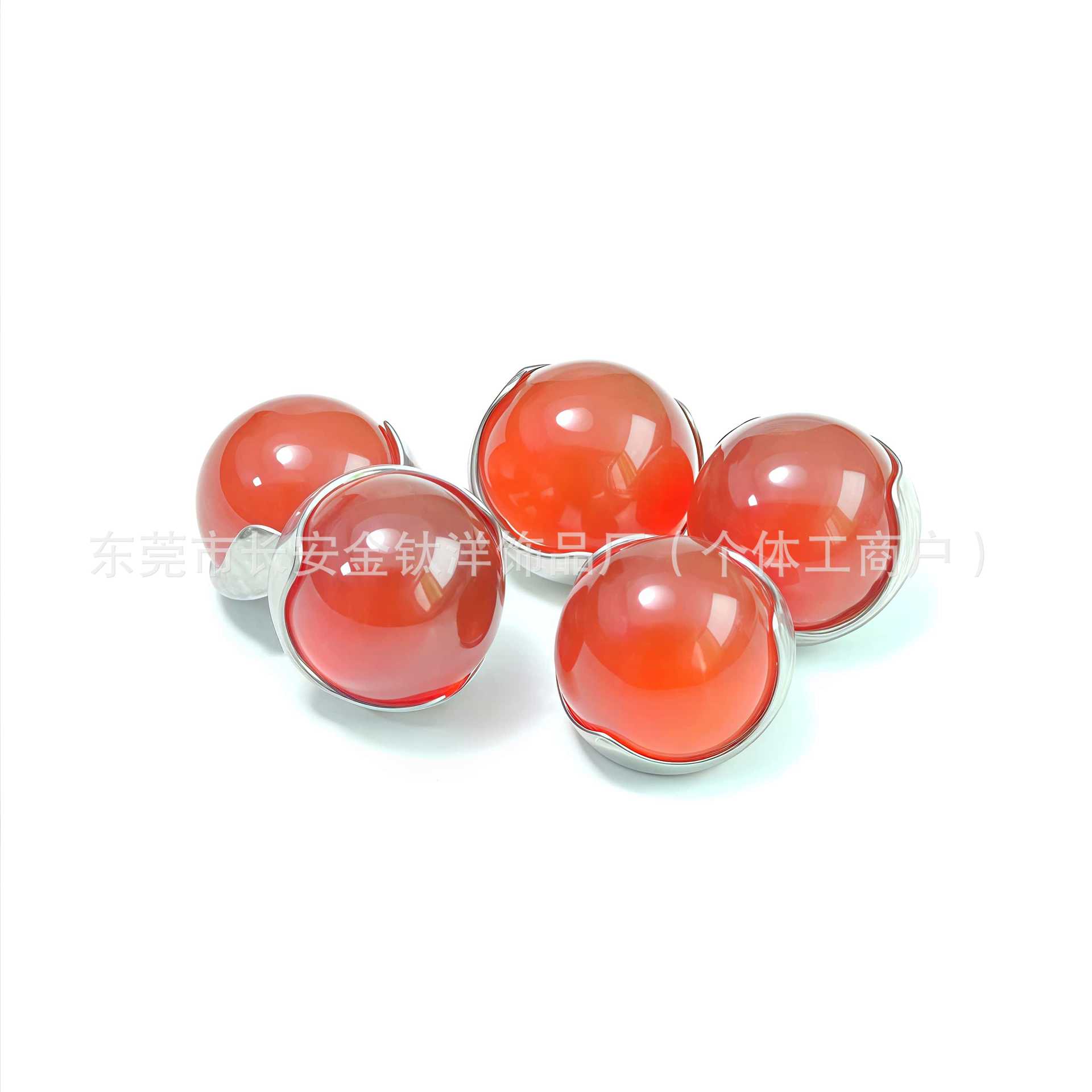 F136 Titanium Wave Inlaid Natural Red Agate Tongue Nail Lip Nail Ear Piercing Jewelry G23 Titanium Alloy - Image 4