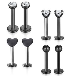 Stainless Steel Lip Nail Nose Ring 8 Sets Amazon Best-Selling Body Piercing Jewelry for Lip Nose Piercing Europe USA Cross-Border Supply