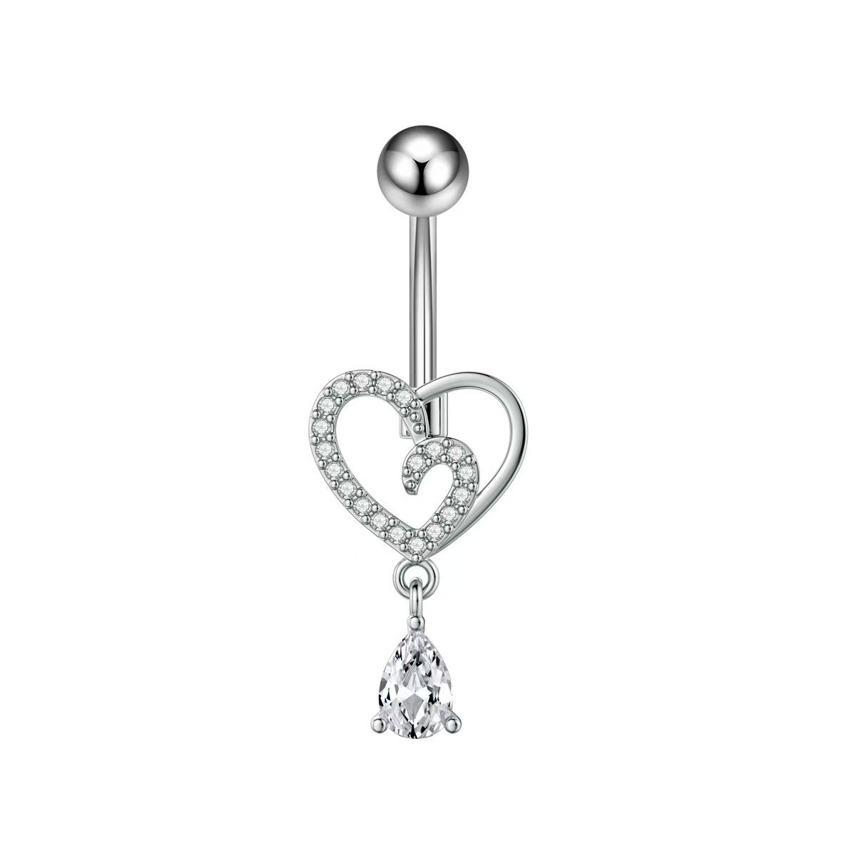 Gold Flower Oval Zircon Belly Button Ring Navel Piercing Jewelry Wholesale - Image 4