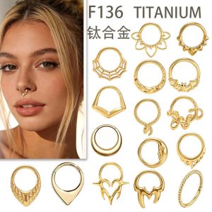 1 Piece G23 Titanium Spider Snake Moon Versatile Irregular-Shaped Nose Ring Lip Ring Body Piercing Jewelry Wholesale