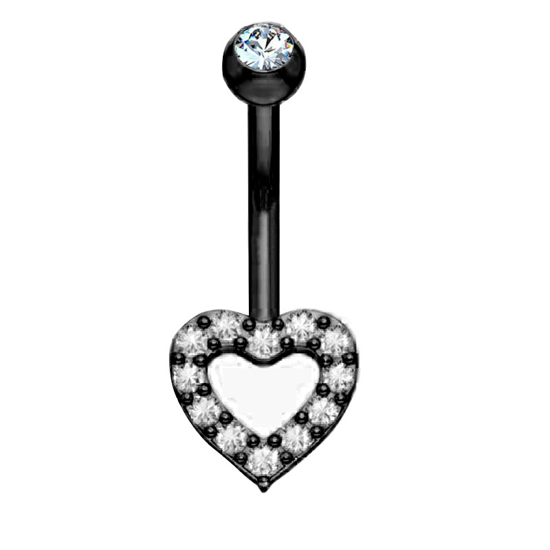 Heart Moon Navel Ring 316L Surgical Steel Belly Button Ring Dangle Planet - Image 4