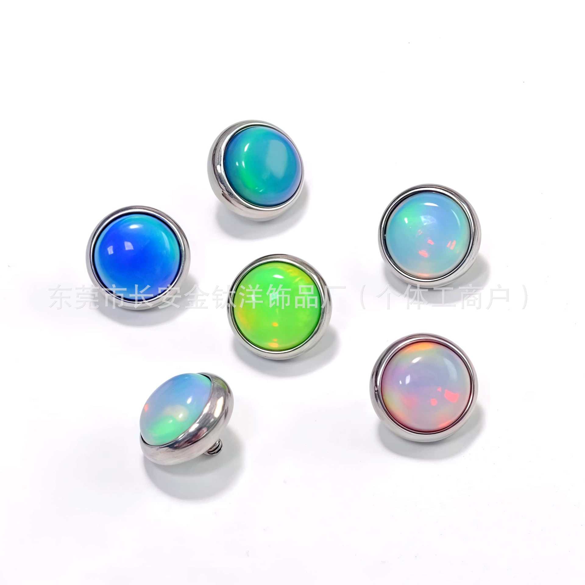 F136 Titanium Flat Bottom Nebula Mist Opal Ear Nose Lip Labret Tongue Barbell Body Piercing Jewelry - Image 5
