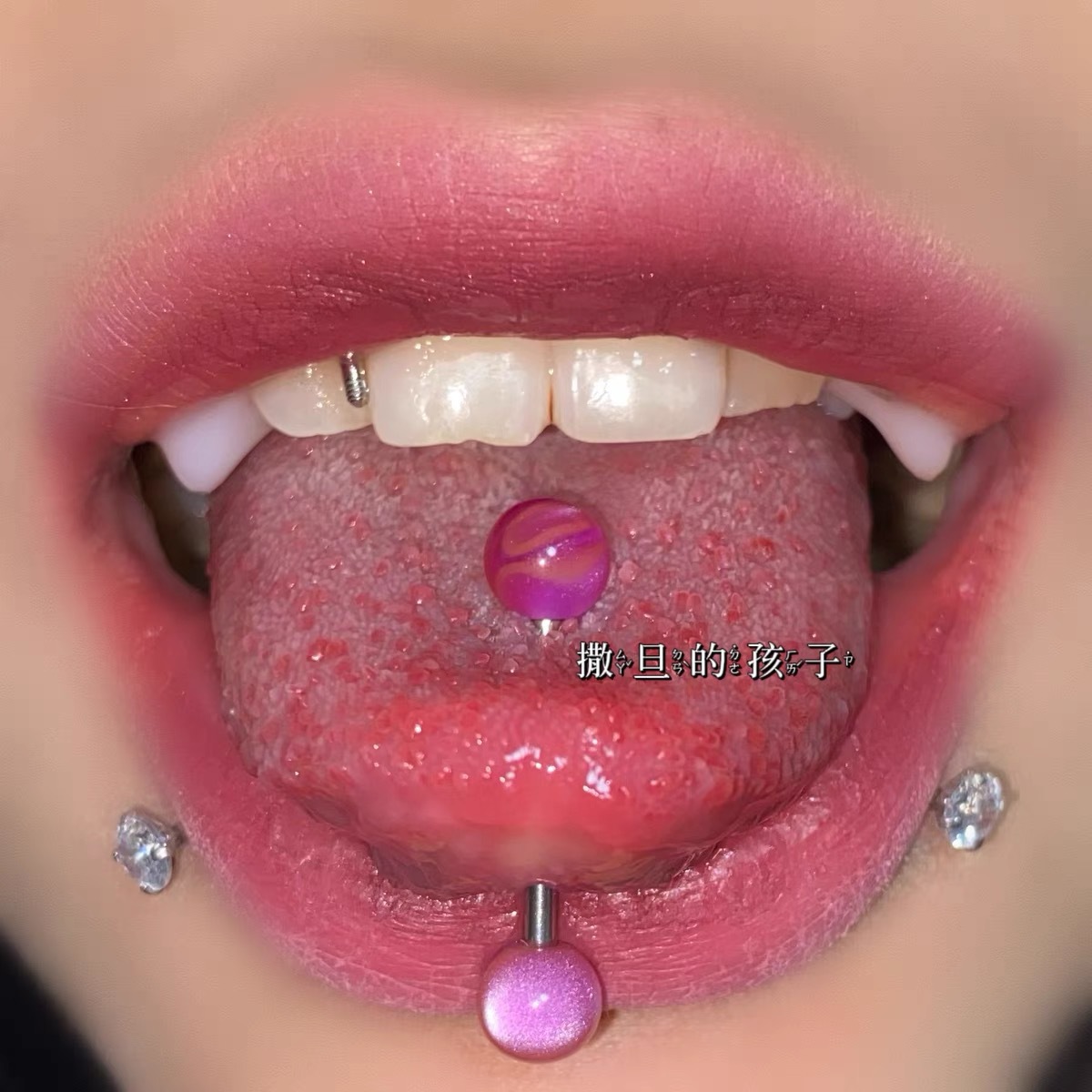 Titanium Steel Tongue Nail Acrylic Piercing Jewelry - European American Hot Girl Tongue Ring for Style - Image 3