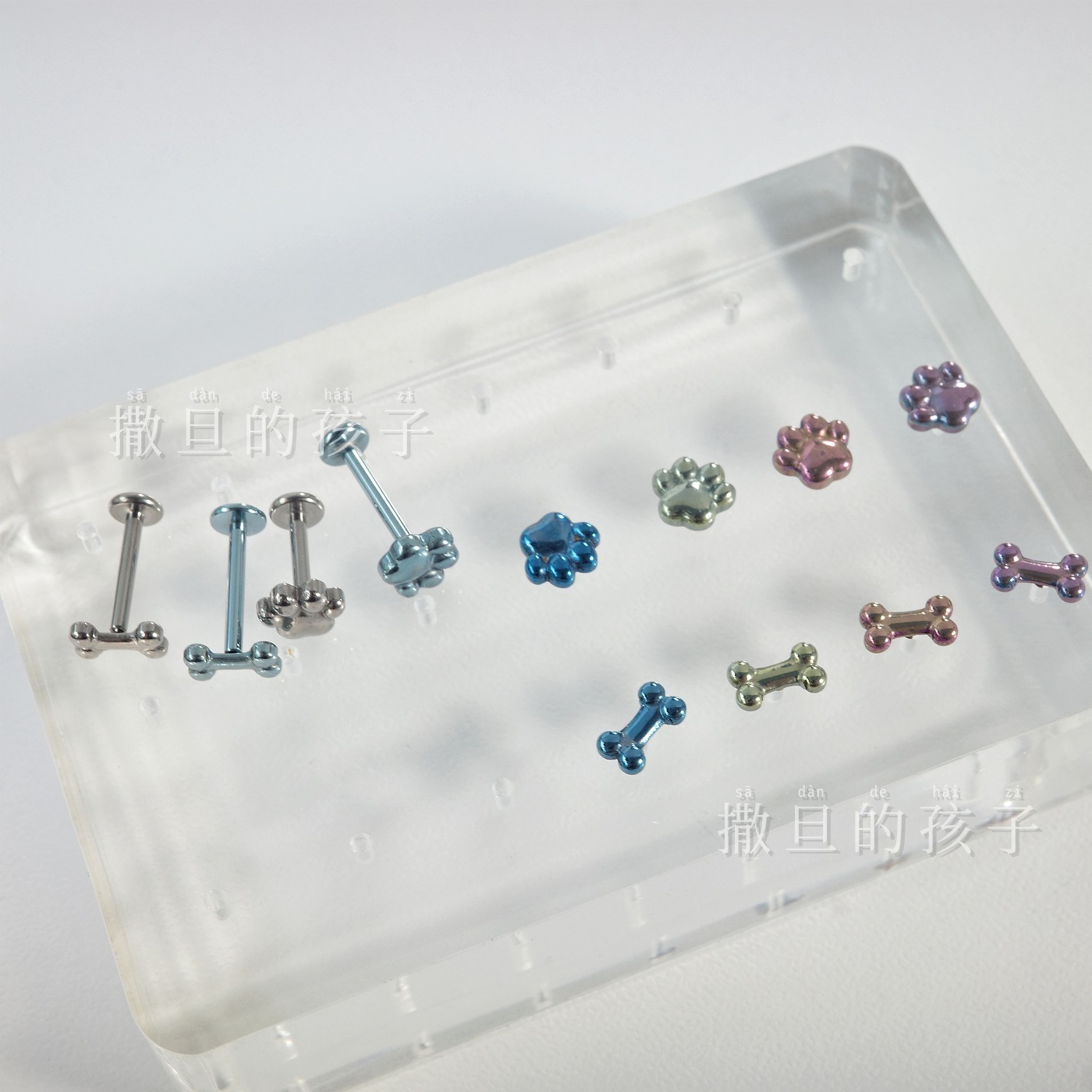 Titanium Alloy Lip Stud with Small Claw and Bone Design - Cute Girly Style Internal Thread Labret Stud - Image 4