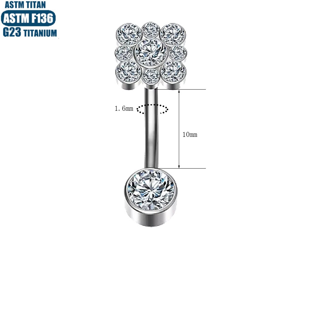 F136 Titanium Navel Ring Zircon Inner Spiral Body Piercing Jewelry for Men and Women - Image 4