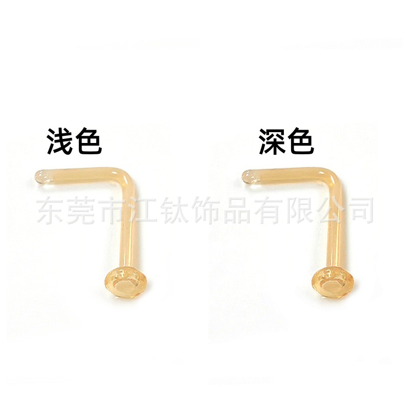 G23 Titanium Glass Nose Nail S Rod L Rod Straight Rod Cross-border Piercing Jewelry Earrings - Image 3