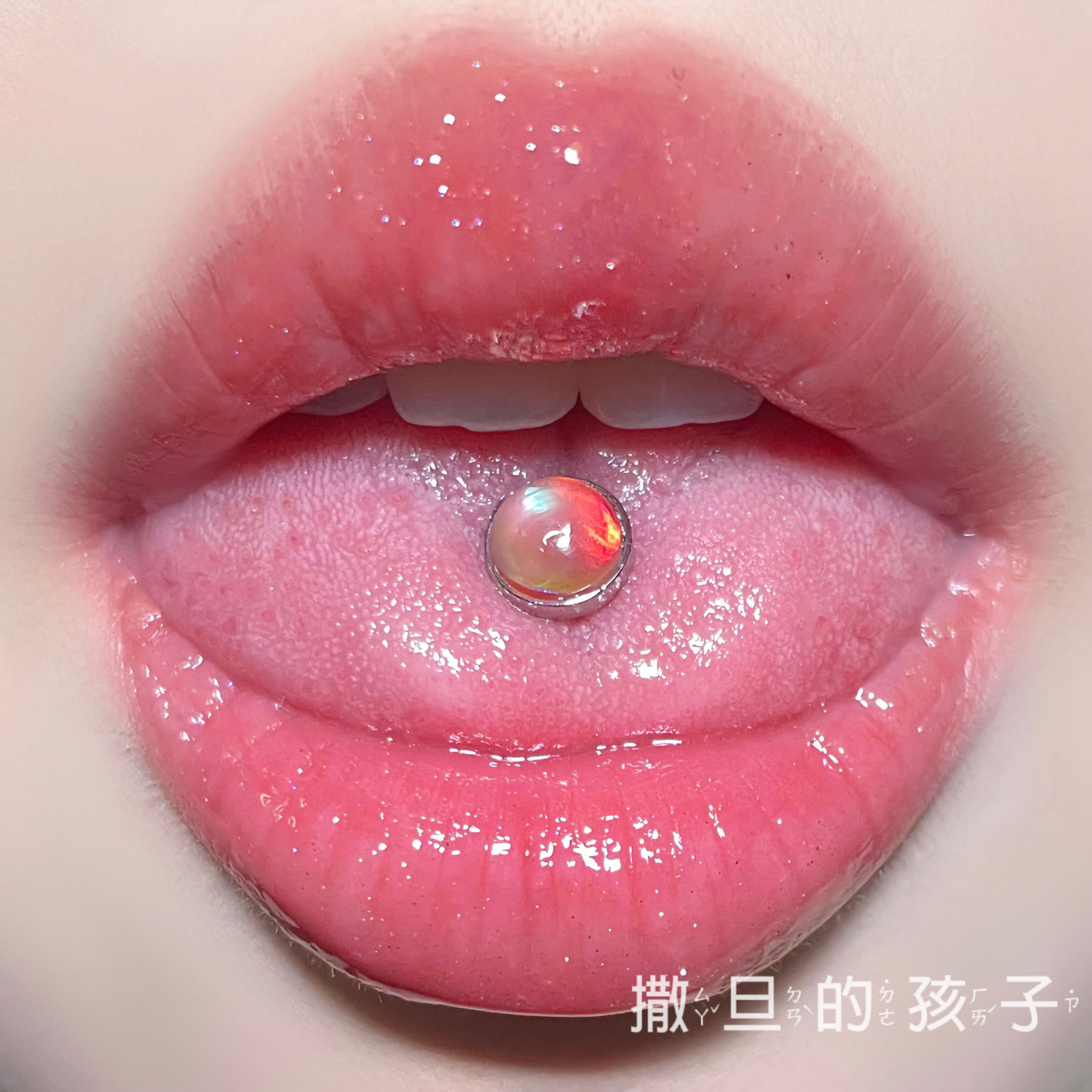 External Thread Tongue Barbell Titanium Steel Flash Hot Girl Tongue Ring Body Piercing Jewelry 14G 12mm - Image 3