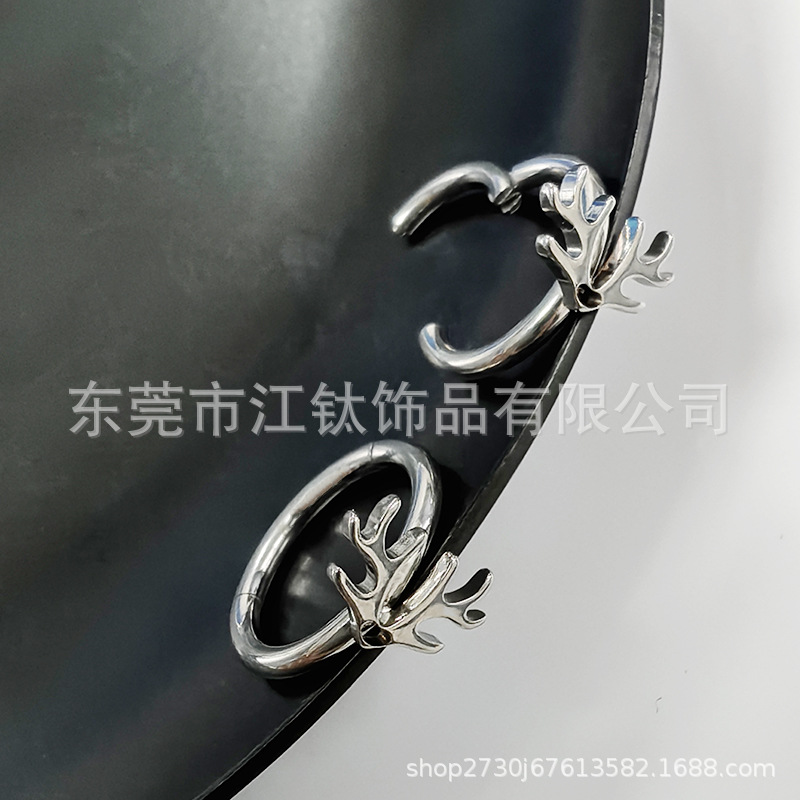 G23 Titanium Ear Cartilage Earrings Antler Hoop Body Piercing Jewelry for Helix Tragus - Image 2