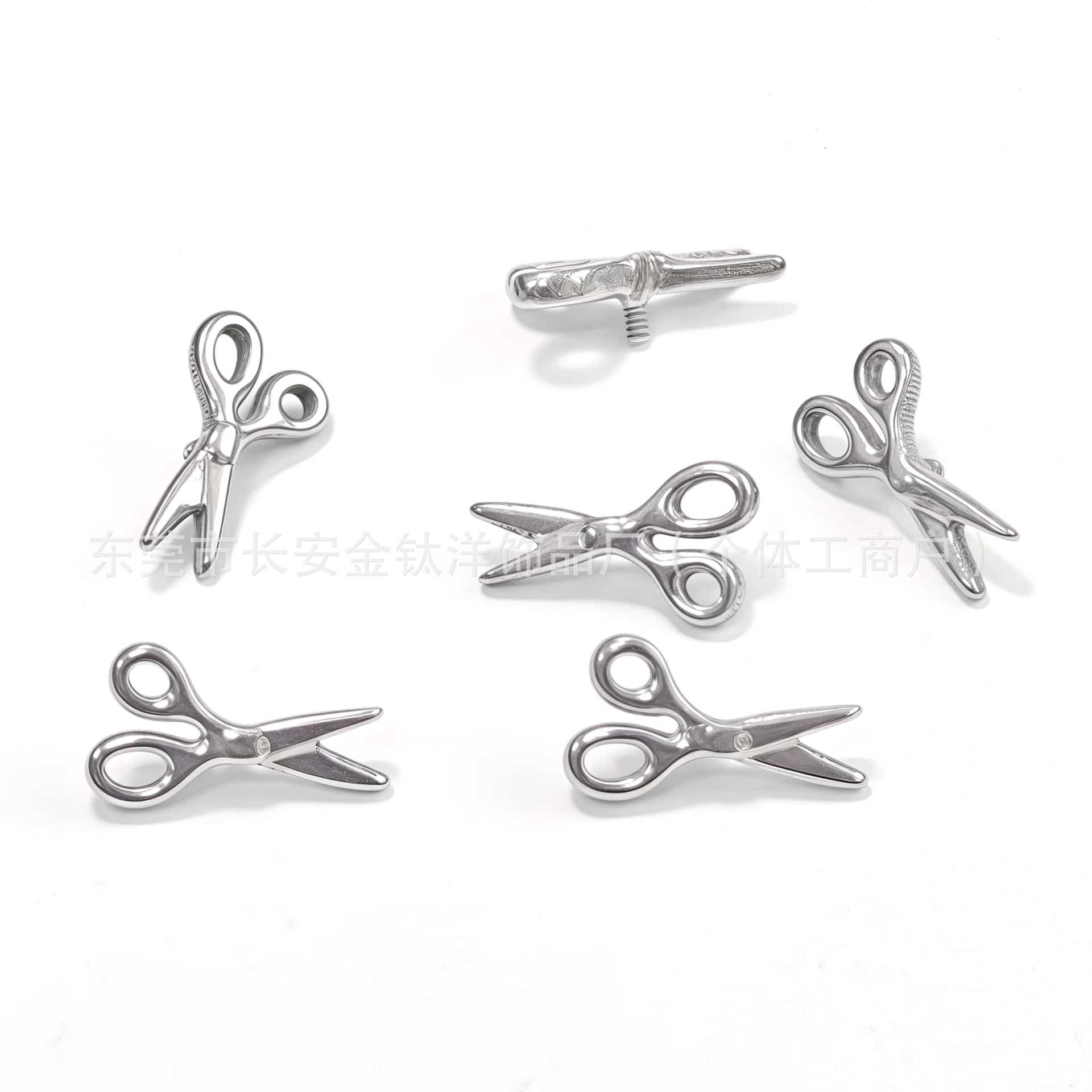 F136 Titanium Internal Thread Scissors Earrings Nose Studs Ear Bone Studs Cochlear Studs G23 Titanium Alloy Body Piercing Jewelry - Image 5