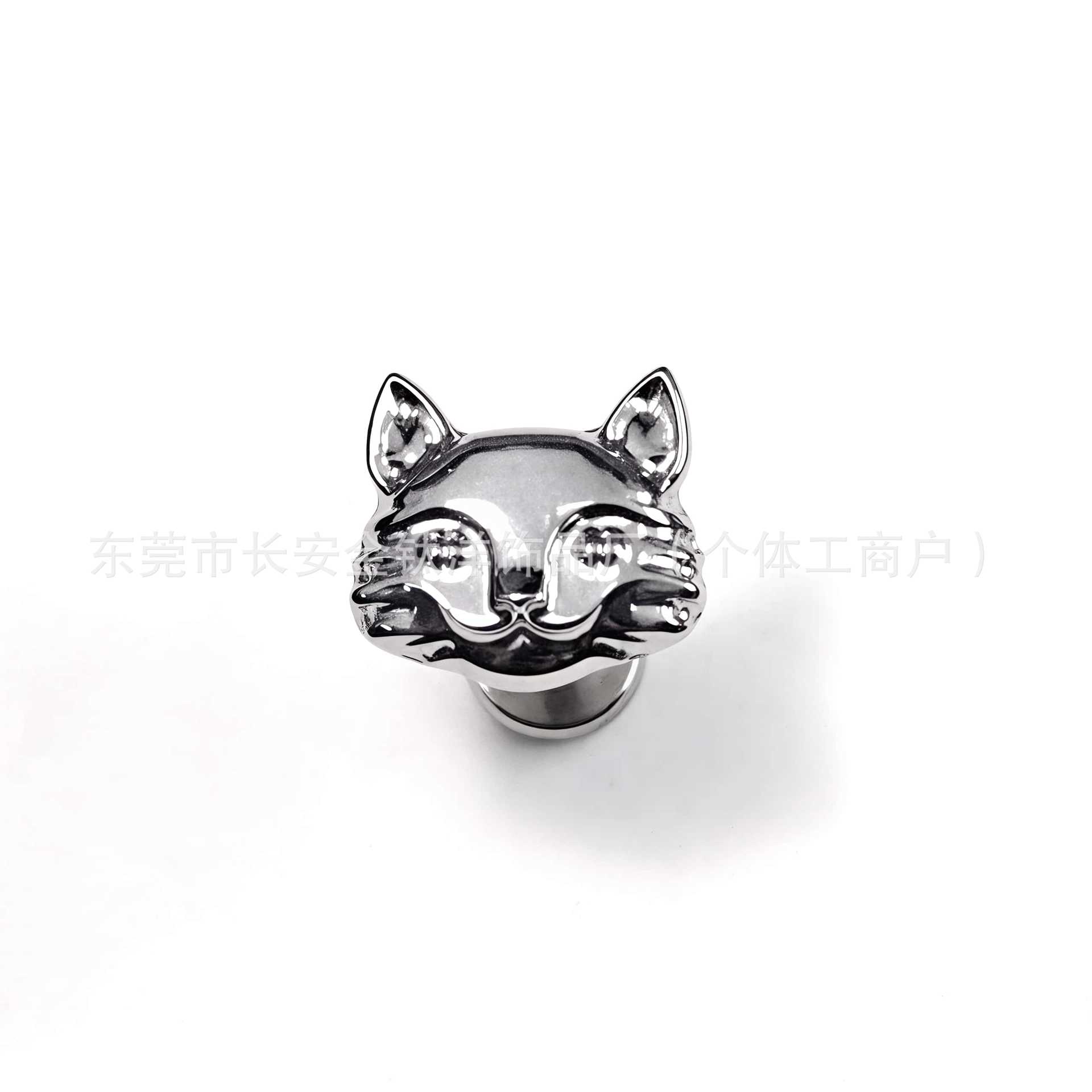 F136 Titanium Glossy Cat Head Earring Nose Stud Cartilage Lip Stud Body Piercing Jewelry 1.2x14mm - Image 4