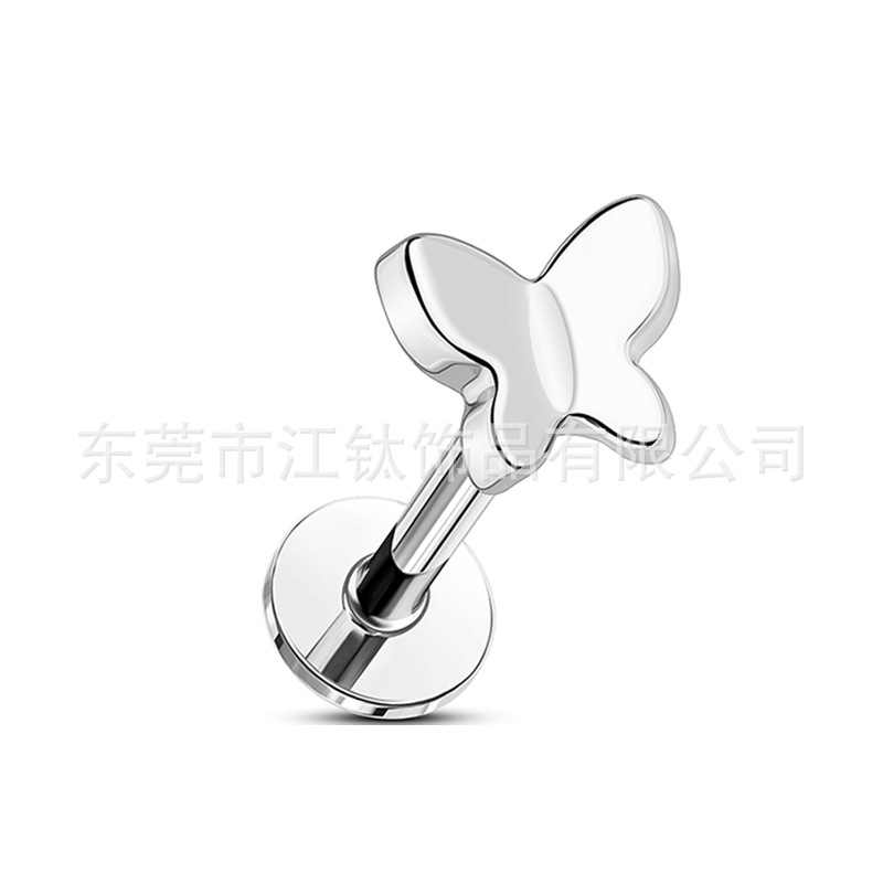 Titanium Small Butterfly Ear Nail Lip Nail G23 ASTM F136 Piercing Jewelry Gold 1.2x8mm - Image 5