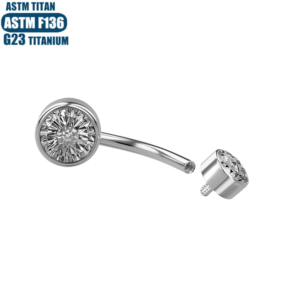 G23 Titanium Navel Ring Internally Threaded Gold Belly Button Ring Body Piercing Jewelry - Image 3