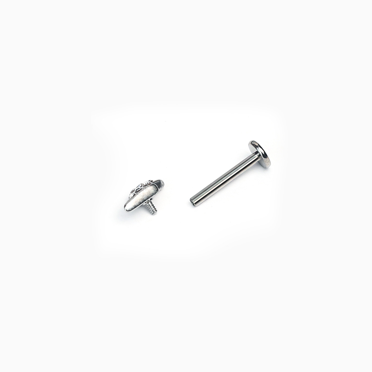 Diamond-Encrusted Lightning Lip Stud 16mm 1.2mm Titanium Steel Internally Threaded Sparkling Cartilage Ear Bone Stud Piercing Jewelry Wholesale - Image 5