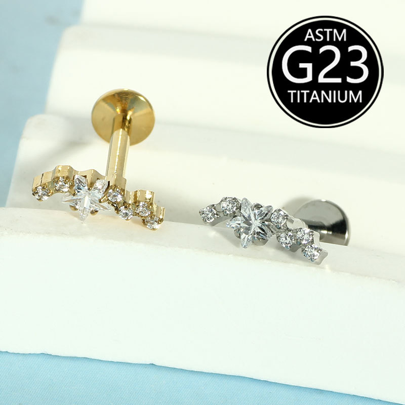 G23 Titanium Internally Threaded Lip Nail Ear Bone Stud 1.2x10mm - Image 3