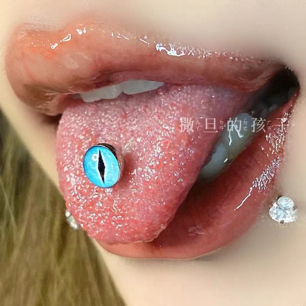 Satan's Children Tongue Nail Eyes Hot Girls Tongue Ring Tongue Barbell 316L Surgical Steel Oral Piercing Jewelry - Image 4