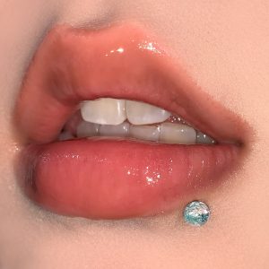 Fine Glitter Lip Nails 5 Colors Titanium Steel Acrylic External Thread Straight Nails Sexy Piercing Jewelry Cross-Border Wholesale