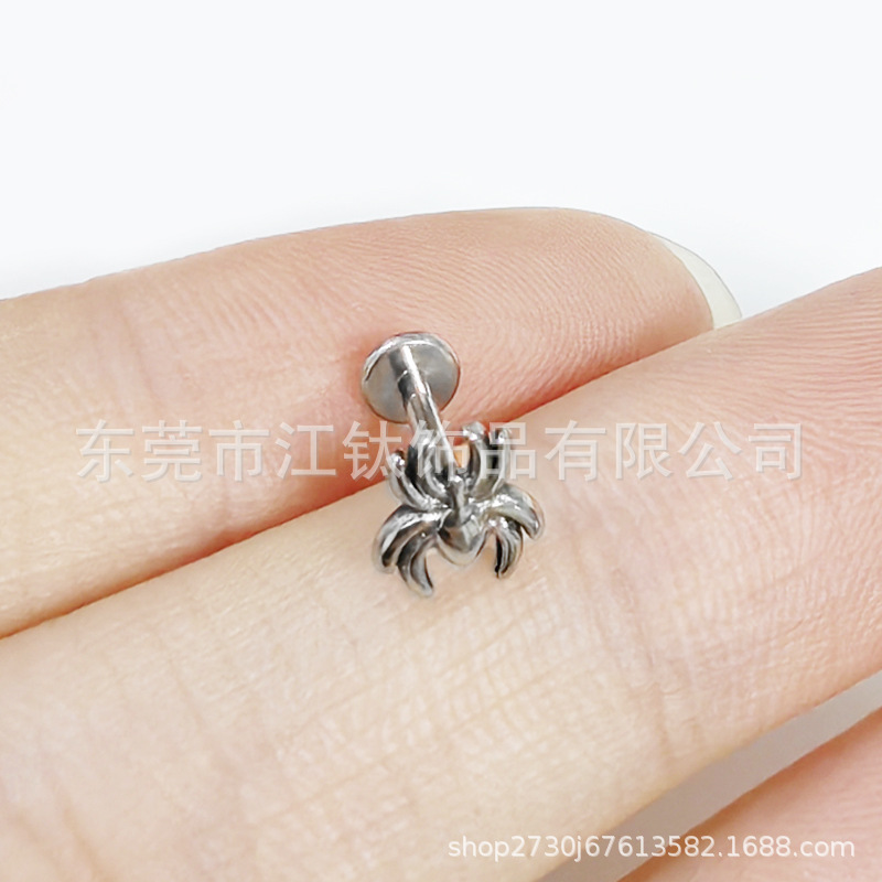 G23 Titanium Spider Ear Stud 1.2mm x 10mm Cartilage Piercing Jewelry Polished Unisex - Image 3
