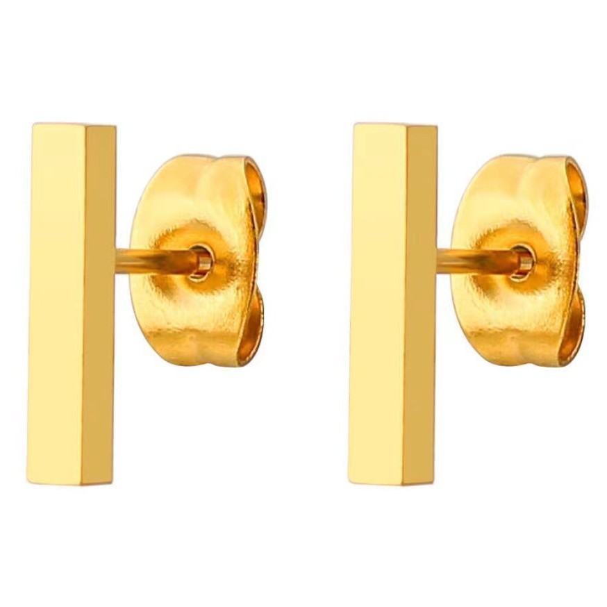 G23 Titanium Alloy Gold Plated Fashion Ear Stud with Butterfly Back Silicone Thread Ball 18K Gold Plated - Image 5