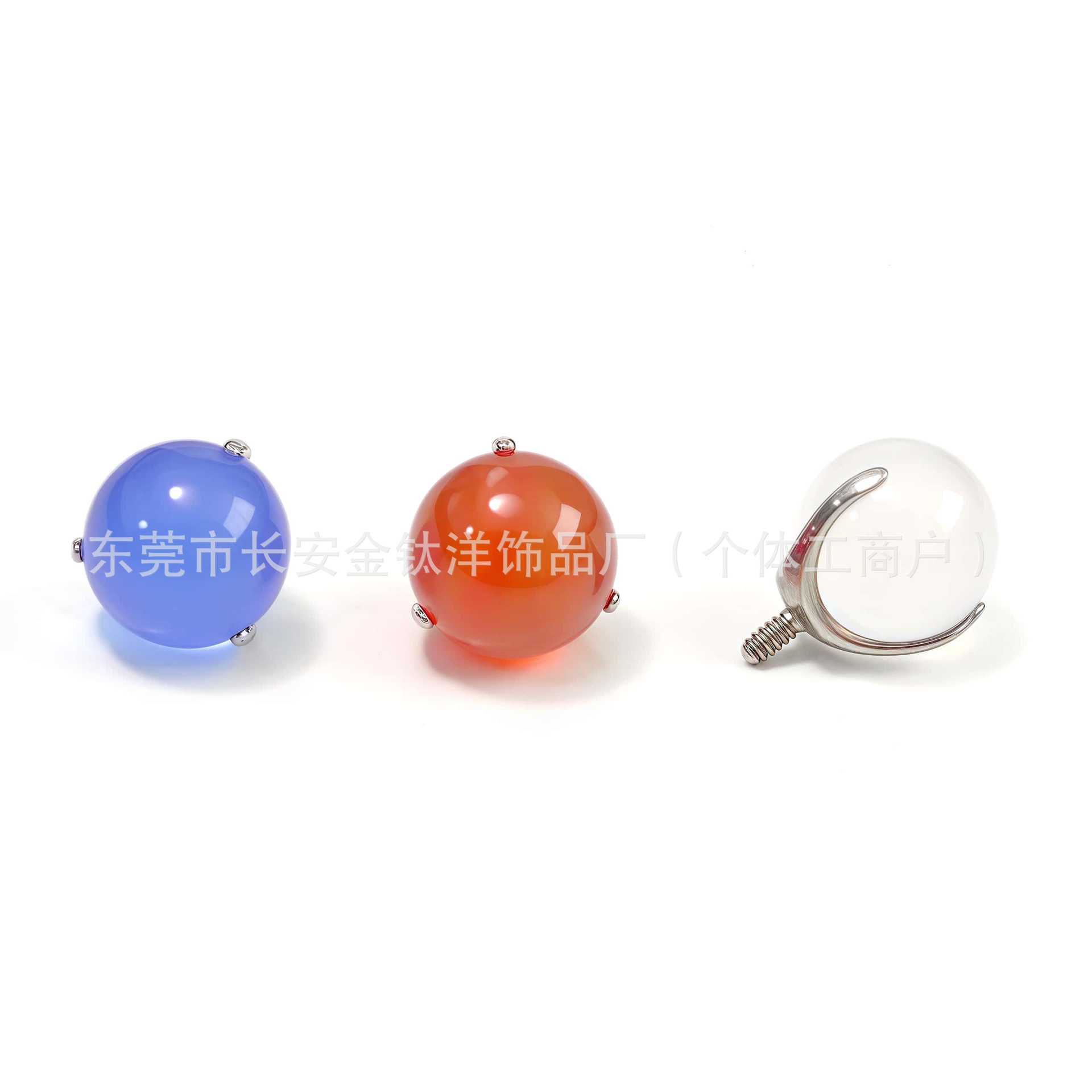 F136 Titanium Inner Thread Three-Claw Agate Ball Labret Stud Tongue Nail Lip Nail Ear Cartilage Piercing Jewelry - Image 3