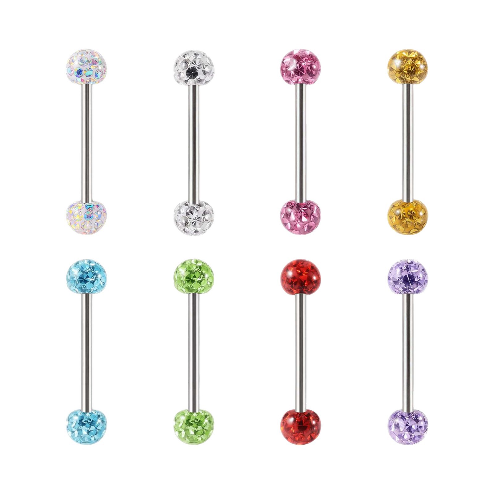 F136 Titanium Shambala Drill Ball Mud Ball Tongue Lip Ear Bone Piercing Jewelry Purple - Image 5