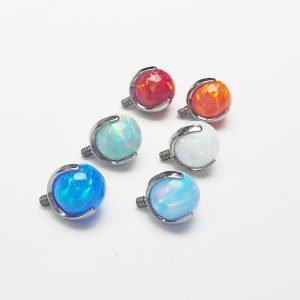 Titanium Alloy F136 Aurora Opal Ball Jelly Opal Ball Opal Lip Tongue Eyebrow Ear Nail Internally Threaded