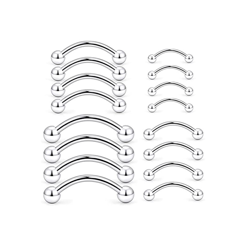 F136 Titanium External Thread Curved Barbell Eyebrow Ring Body Piercing Jewelry Customizable - Image 3