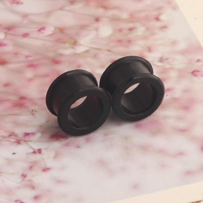 Black Wheel Silicone Auricle Ear Plug Expander 25mm - Stainless Steel Star Piercing Jewelry for EBAY Amazon WISH - Image 4