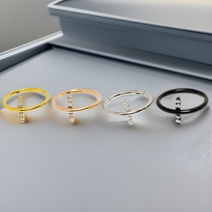 F136 Titanium Alloy Cross Nose Ring Hoop Seamless Closed Ring Piercing Jewelry with CZ