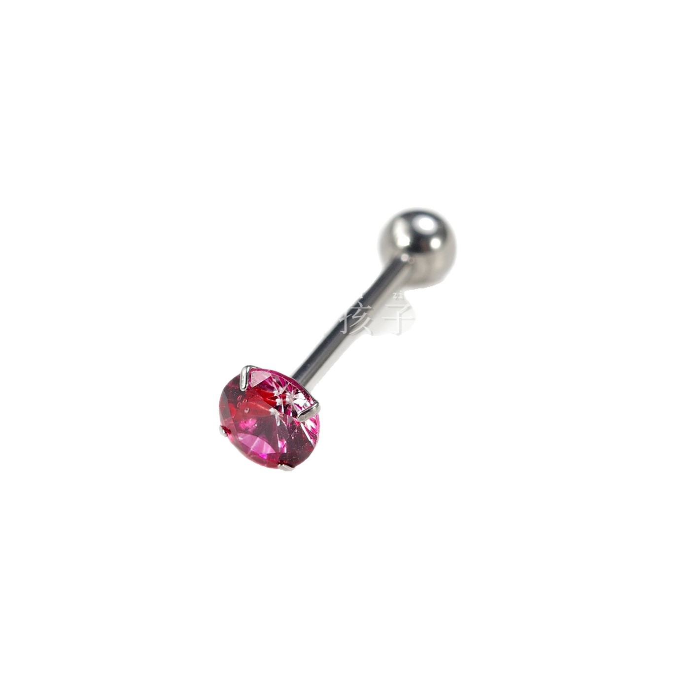 F136 Titanium Alloy Tongue Piercing Natural Aesthetics Gradient Sparkling Diamond Internal Thread Tongue Ring - Image 5
