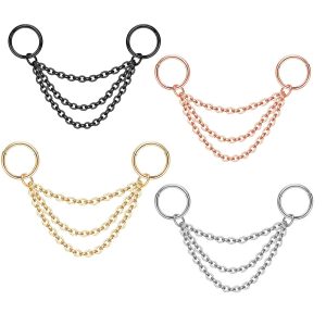 Rose Gold Star 10mm Stainless Steel Piercing Ear Bone Needle Earrings Cartilage Stud
