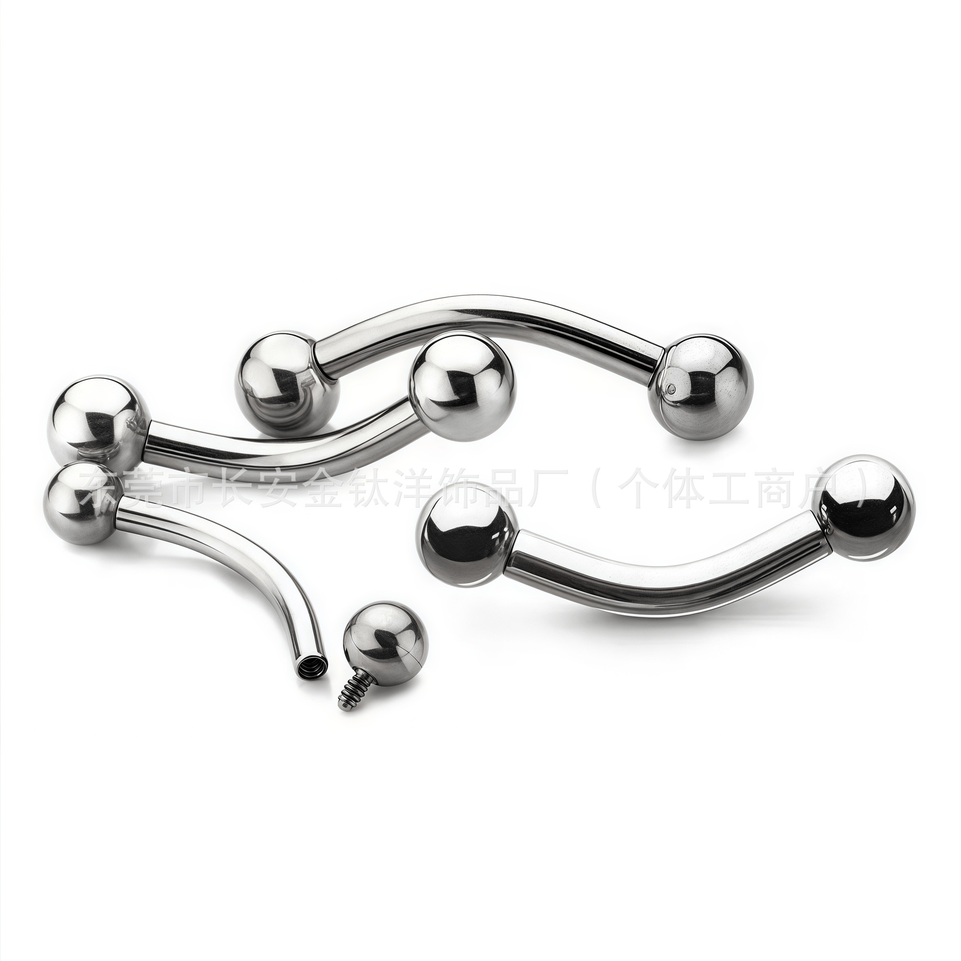 G23 Titanium Inner Thread Double Head Ball Eyebrow Nail Tongue Nail Lip Nail Breast Nail Bent Bar Body Piercing Jewelry - Image 4