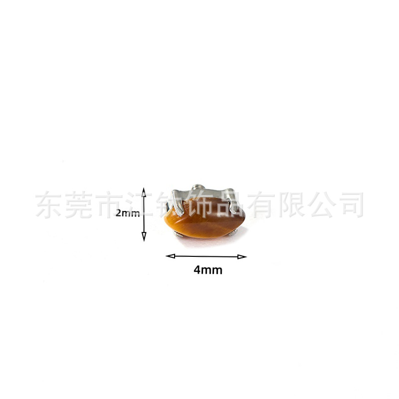 F136 Titanium Ear Bone Nail Natural Stone Cross Border G23 Titanium Alloy Body Piercing Ear Stud - Image 3