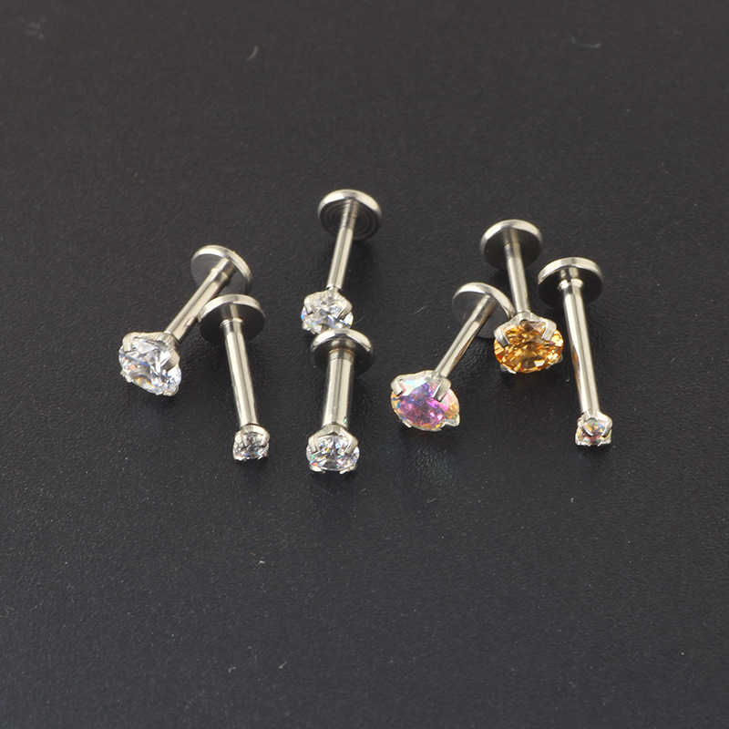 AA Zircon Stainless Steel Teardrop Earrings - 4 Prong CZ Ear Studs for Women - Image 4