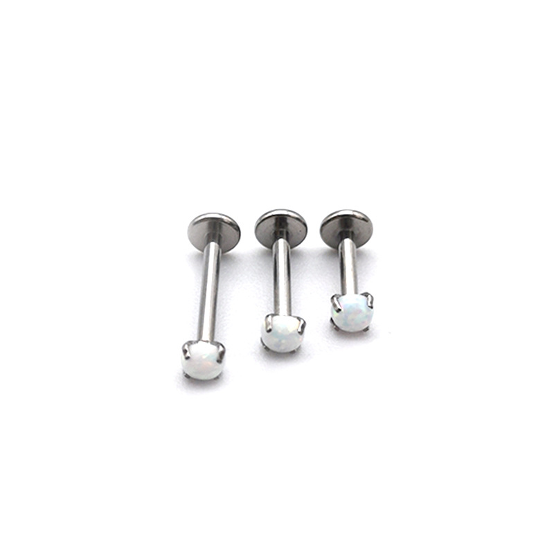 G23 Titanium Opal Ear Stud Internally Threaded 16G F136 Titanium Alloy Piercing Jewelry for Ear Lip - Image 5