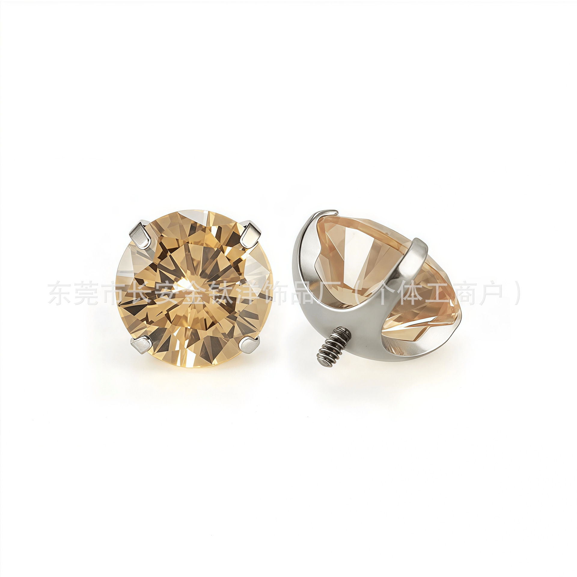ASTM F136 Titanium Round Bottom Claw with Zircon Ear Bone Nail Lip Nose Nail Earring G23 Titanium Alloy Piercing Jewelry - Image 4