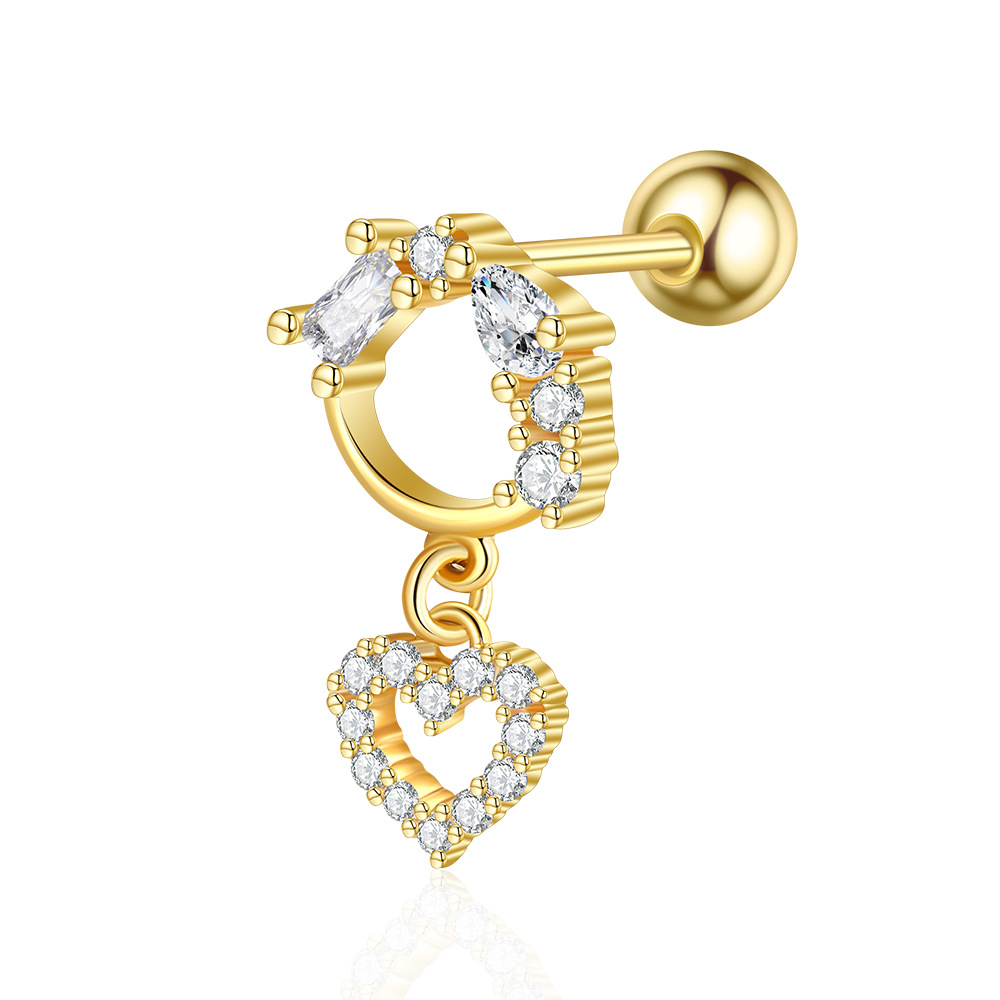 Gold Bow-Knot CZ Zircon Belly Ring, Simple Geometric Navel Jewelry for Women - Image 5
