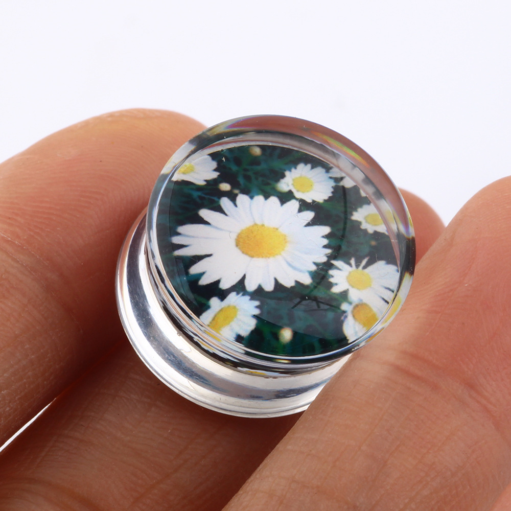 Acrylic Crown Ear Plug 16mm Black Simple Ear Taper Body Jewelry for Ear Lobe - Image 5