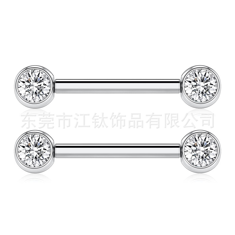 G23 Titanium Rolling Ring Pin Package Drill Zircon Ball Body Piercing Jewelry - Jiang Ti - Image 5